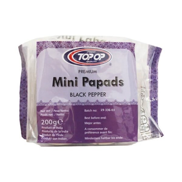 TOPOP PREMIUM MINI PAPADS(BLACK PEPPER) 200G