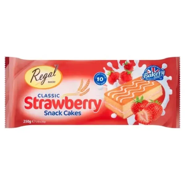 REGAL STRAWBERRY CAKE SLICES 250G
