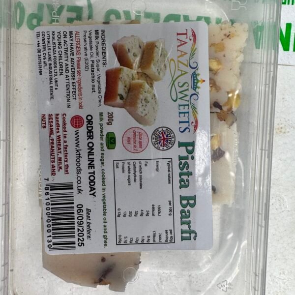 TAAZA Sweets Pista Barfi 200G