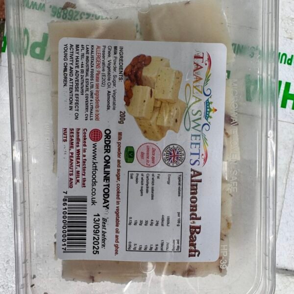 TAAZA Sweets Almond Barfi 200G