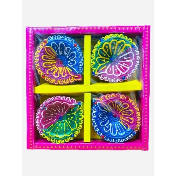 4 pack colour decorative diya