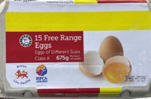 15 Free Range Eggs – Mixed Sizes (675g)