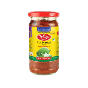 TELUGU Foods Cut Mango Pickle (With Garlic) 300G