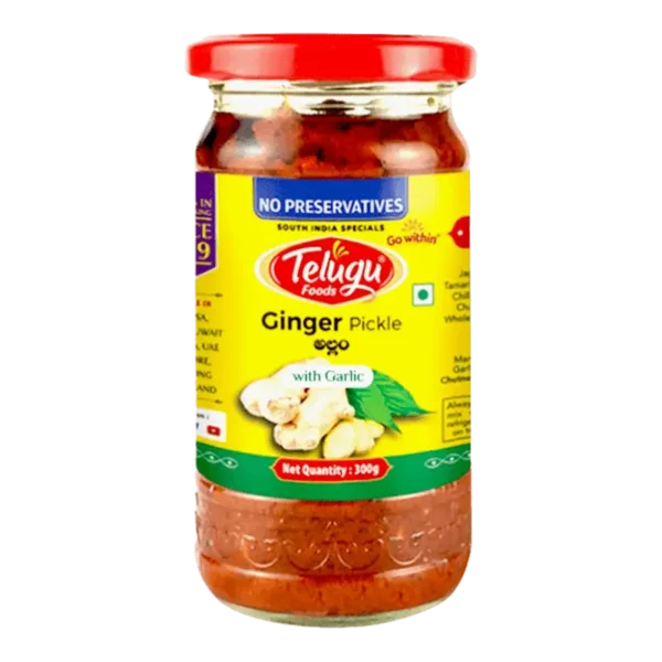 TELUGU Foods Ginger Pickle (With Garlic) 300G